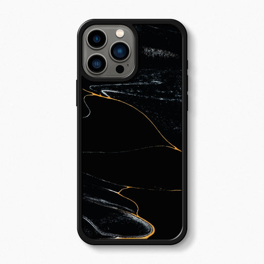Black Marble Mag Safe Tough iPhone Case - Black
